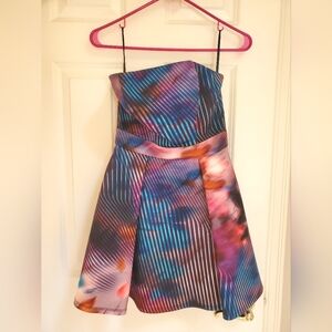 Multi-color Strapless Bebe Dress